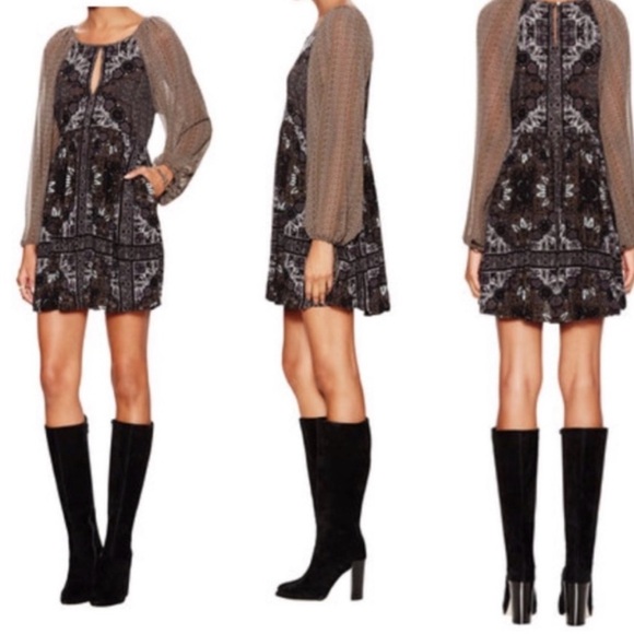 Free People Women’s Oksana Long Sleeve Mini Dress - Picture 11 of 11